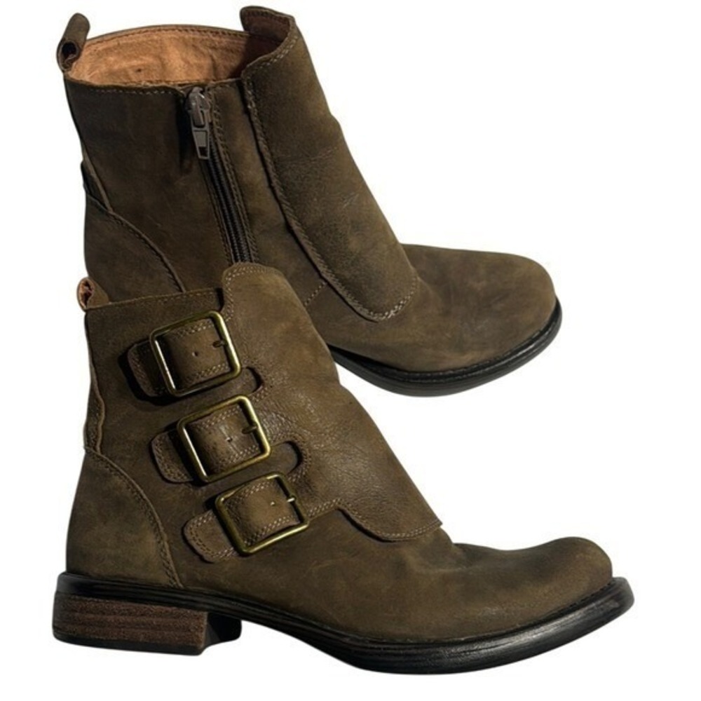 Lucky Brand Nalah Brown Leather Triple Buckle Moto Ankle Boots LP-NALAH Mens 6.5